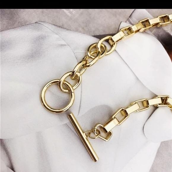 New** 18k Chunky Gold Chain Necklace, NICE NECKLACE, CUTE NECKLACE - Picture 5 of 6